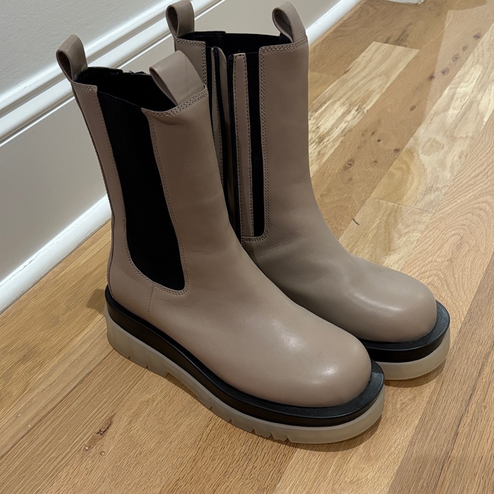 Jeffrey Campbell Taupe Heeled Boots